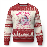 67 Six Seven Pink Santa Christmas Meme Ugly Christmas Sweater - Wonder Print Shop