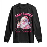 67 Six Seven Pink Santa Christmas Meme Long Sleeve Shirt - Wonder Print Shop