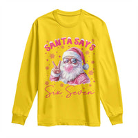 67 Six Seven Pink Santa Christmas Meme Long Sleeve Shirt - Wonder Print Shop