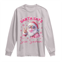 67 Six Seven Pink Santa Christmas Meme Long Sleeve Shirt - Wonder Print Shop