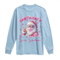 67 Six Seven Pink Santa Christmas Meme Long Sleeve Shirt - Wonder Print Shop