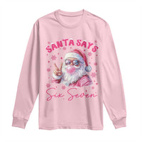 67 Six Seven Pink Santa Christmas Meme Long Sleeve Shirt - Wonder Print Shop
