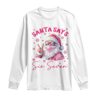 67 Six Seven Pink Santa Christmas Meme Long Sleeve Shirt - Wonder Print Shop