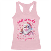 67 Six Seven Pink Santa Christmas Meme Racerback Tank Top - Wonder Print Shop