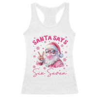 67 Six Seven Pink Santa Christmas Meme Racerback Tank Top - Wonder Print Shop