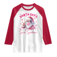 67 Six Seven Pink Santa Christmas Meme Raglan Shirt - Wonder Print Shop
