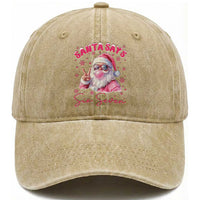 67 Six Seven Pink Santa Christmas Meme Washed Cotton Baseball Cap