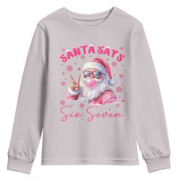 67 Six Seven Pink Santa Christmas Meme Youth Sweatshirt - Wonder Print Shop