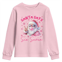67 Six Seven Pink Santa Christmas Meme Youth Sweatshirt - Wonder Print Shop