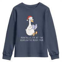 Silly Goose Bookish Christmas Youth Sweatshirt Mentally I Am At The Scholastic Book Fair - Wonder Print Shop