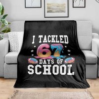 67 Days Of School Throw Blanket Six Seven Sports American Football Ice Cream Drip - Wonder Print Shop