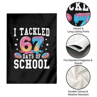 67 Days Of School Garden Flag Six Seven Sports American Football Ice Cream Drip - Wonder Print Shop