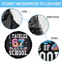 67 Days Of School Spare Tire Cover Six Seven Sports American Football Ice Cream Drip - Wonder Print Shop