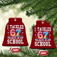 67 Days Of School Ceramic Ornament Six Seven Sports American Football Ice Cream Drip - Wonder Print Shop