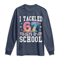 67 Days Of School Long Sleeve Shirt Six Seven Sports American Football Ice Cream Drip - Wonder Print Shop