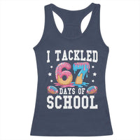 67 Days Of School Racerback Tank Top Six Seven Sports American Football Ice Cream Drip - Wonder Print Shop