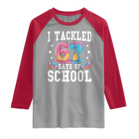 67 Days Of School Raglan Shirt Six Seven Sports American Football Ice Cream Drip - Wonder Print Shop