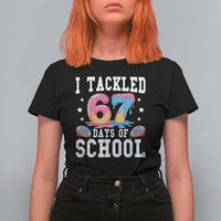 67 Days Of School T Shirt For Women Six Seven Sports American Football Ice Cream Drip - Wonder Print Shop
