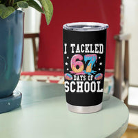 67 Days Of School Tumbler Cup Six Seven Sports American Football Ice Cream Drip - Wonder Print Shop