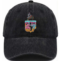 67 Six Seven Meme Washed Cotton Baseball Cap Funny Dirt Bike Motocross Ice Cream Drip