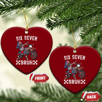 67 Bruh Meme Ceramic Ornament Funny Six Seven Dirt Bike Patriotic American Flag - Wonder Print Shop