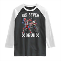 67 Bruh Meme Raglan Shirt Funny Six Seven Dirt Bike Patriotic American Flag - Wonder Print Shop