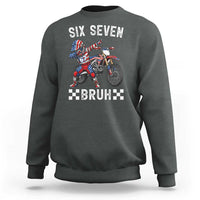 67 Bruh Meme Sweatshirt Funny Six Seven Dirt Bike Patriotic American Flag - Wonder Print Shop