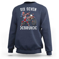 67 Bruh Meme Sweatshirt Funny Six Seven Dirt Bike Patriotic American Flag - Wonder Print Shop