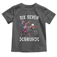 67 Bruh Meme Toddler T Shirt Funny Six Seven Dirt Bike Patriotic American Flag - Wonder Print Shop
