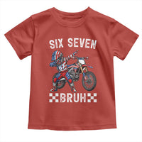 67 Bruh Meme Toddler T Shirt Funny Six Seven Dirt Bike Patriotic American Flag - Wonder Print Shop