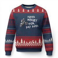 Funny Dirt Bike Motocross Ugly Christmas Sweater Need Money for Dirt Bikes - Wonder Print Shop
