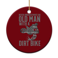 Funny Dirt Bike Motocross Ceramic Ornament Never Underestimate An Old Man With A Dirt Bike Motocross - Wonder Print Shop