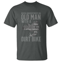 Funny Dirt Bike Motocross T Shirt Never Underestimate An Old Man With A Dirt Bike Motocross - Wonder Print Shop