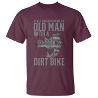Funny Dirt Bike Motocross T Shirt Never Underestimate An Old Man With A Dirt Bike Motocross - Wonder Print Shop
