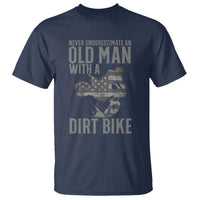 Funny Dirt Bike Motocross T Shirt Never Underestimate An Old Man With A Dirt Bike Motocross - Wonder Print Shop