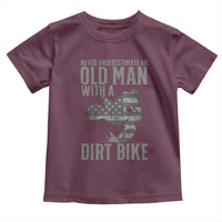 Funny Dirt Bike Motocross Toddler T Shirt Never Underestimate An Old Man With A Dirt Bike Motocross - Wonder Print Shop