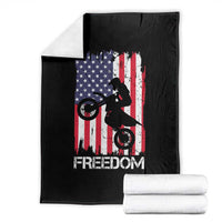 Freedom Motocross Dirt Bike Throw Blanket Patriotic American Flag - Wonder Print Shop