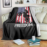 Freedom Motocross Dirt Bike Throw Blanket Patriotic American Flag - Wonder Print Shop