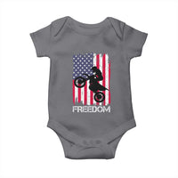 Freedom Motocross Dirt Bike Baby Onesie Patriotic American Flag - Wonder Print Shop