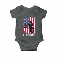 Freedom Motocross Dirt Bike Baby Onesie Patriotic American Flag - Wonder Print Shop