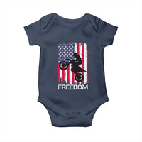Freedom Motocross Dirt Bike Baby Onesie Patriotic American Flag - Wonder Print Shop