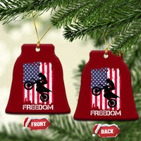 Freedom Motocross Dirt Bike Ceramic Ornament Patriotic American Flag - Wonder Print Shop