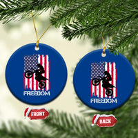 Freedom Motocross Dirt Bike Ceramic Ornament Patriotic American Flag - Wonder Print Shop