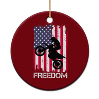 Freedom Motocross Dirt Bike Ceramic Ornament Patriotic American Flag - Wonder Print Shop