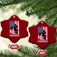 Freedom Motocross Dirt Bike Ceramic Ornament Patriotic American Flag - Wonder Print Shop