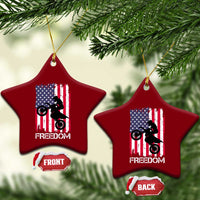 Freedom Motocross Dirt Bike Ceramic Ornament Patriotic American Flag - Wonder Print Shop