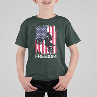 Freedom Motocross Dirt Bike T Shirt For Kid Patriotic American Flag - Wonder Print Shop