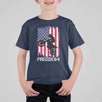 Freedom Motocross Dirt Bike T Shirt For Kid Patriotic American Flag - Wonder Print Shop