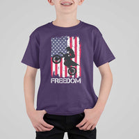 Freedom Motocross Dirt Bike T Shirt For Kid Patriotic American Flag - Wonder Print Shop