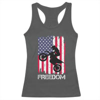 Freedom Motocross Dirt Bike Racerback Tank Top Patriotic American Flag - Wonder Print Shop